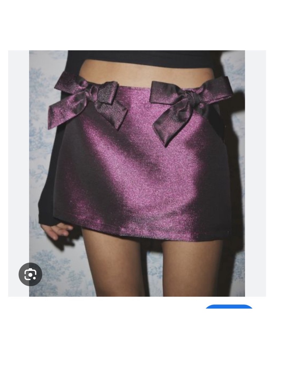 Urban Outfitters Metallic Plum Mini Skirt with Waist Bows
